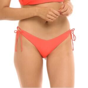 Eidon XS Leah Bottom V Front Tie Side Bikini Pink Swim Bottom Flamingo